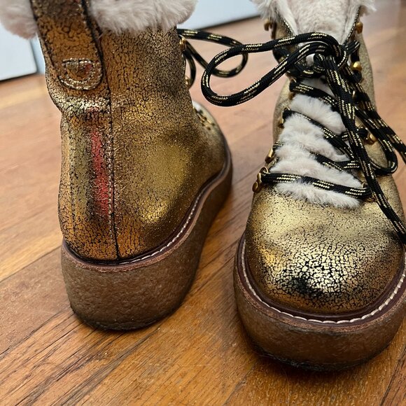 J.Crew Glitter Metallic Winter Boots • Faux Fur Lined • Size 7 - Picture 10 of 14